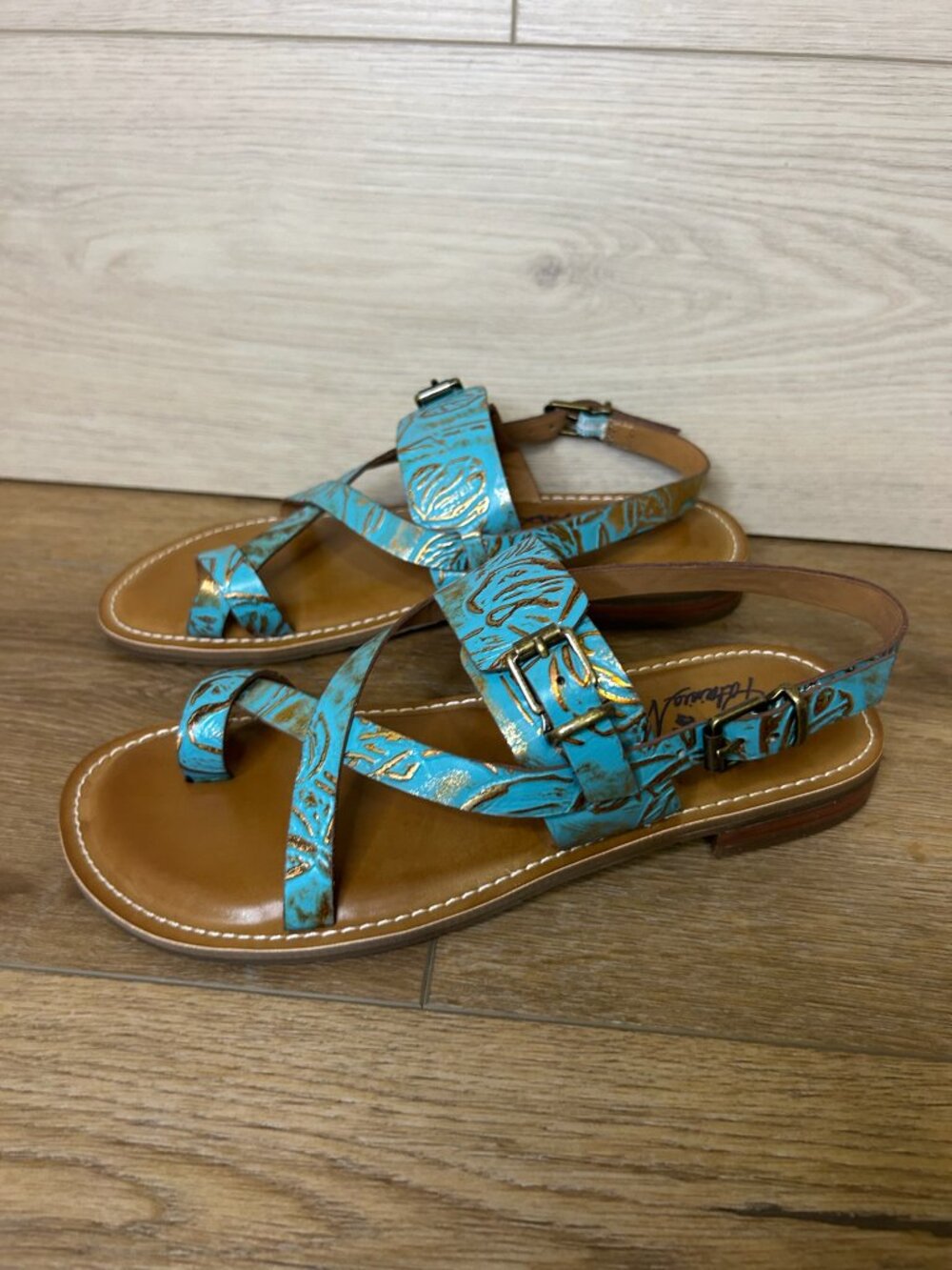 Patricia Nash Fidella Turquoise Sandals 7 - Picture 2 of 4